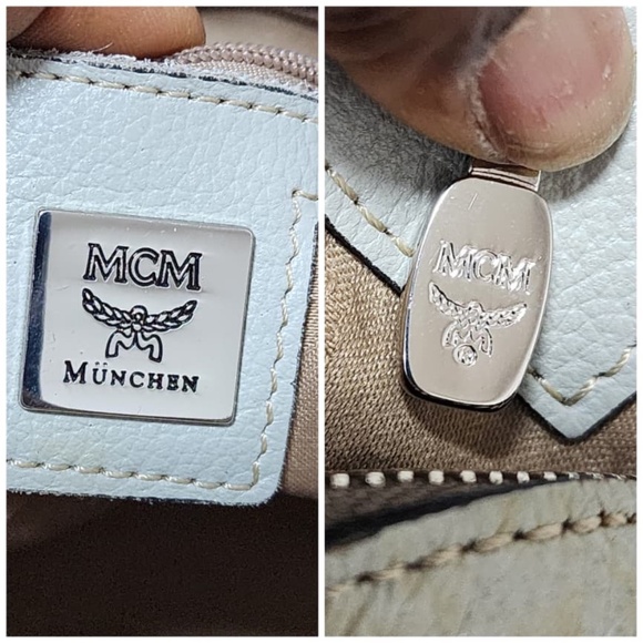 SOLD***Authentic MCM Top Handle Bag Beige/Cream - Picture 12 of 15